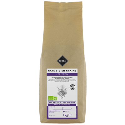 Rioba cafe en grain bio perfetto 1 kg