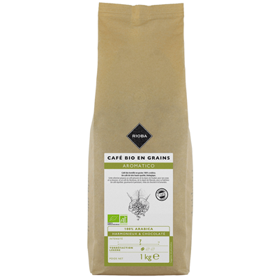 Rioba cafe en grains bio 100 arabica 1 kg