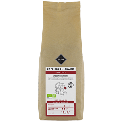 Rioba cafe en grains bio ethiopie 1 kg