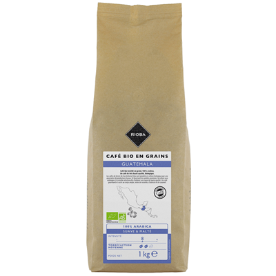 Rioba cafe en grains bio guatemala 100 arabica 1 kg