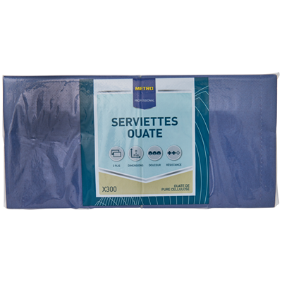 Serviette jetable 2 plis bleu ciel 23 x 23 cm x 300