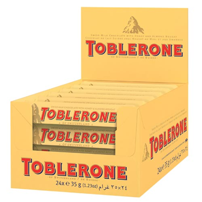 Toblerone chocolat au lait 24 x 35 G épicerie en ligne pour particuliers,  professionnels et collectivités