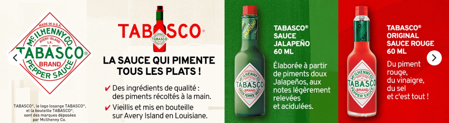 Vente en ligne tabasco