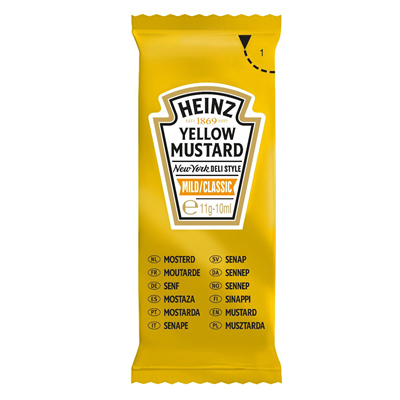 Yellow mustard heinz sachets 200 x 10 ml 1